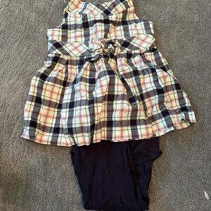 Gymboree Multicolor Plaid Dress with Navy, Pink and Green Accents